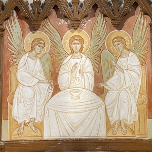 Fresque de la Sainte Trinité réalisée pour l'église catholique de St Peray Drôme