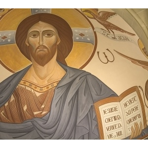 Fresque Sanary - Le Christ Pentocrator de la coupole de l'église de Sanary sur Mer