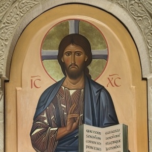 Icône du Christ de la Chapelle de la dormition - « Que tous soient un comme Toi Père Tu es en moi et moi en Toi, qu'eux aussi soient un en nous, afin que le monde croie que tu m'as envoyé »